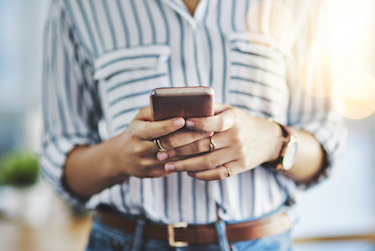 woman with iphone